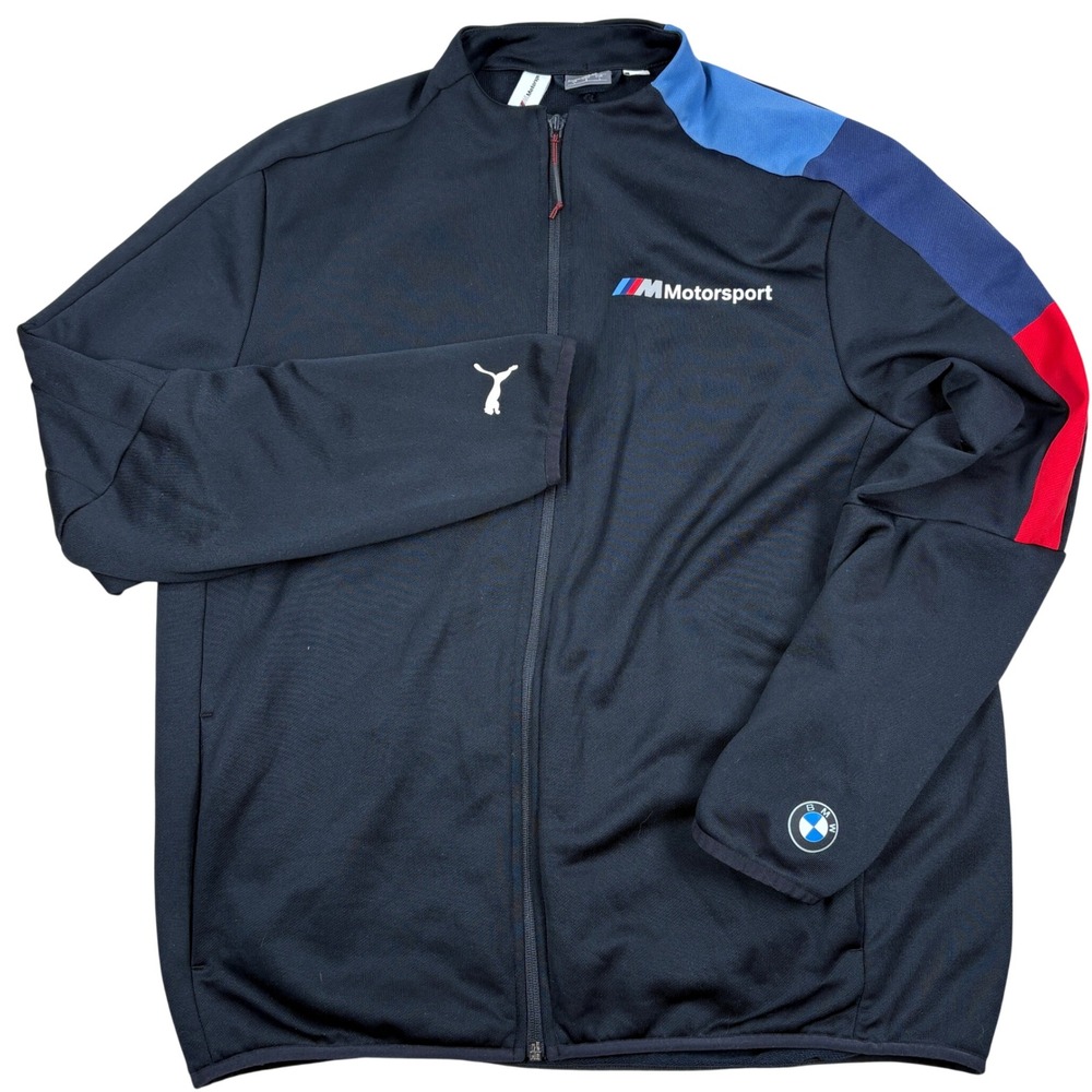 Puma BMW M Motorsport Track Jacket Mens Large Black Racing Activewear Athleisure